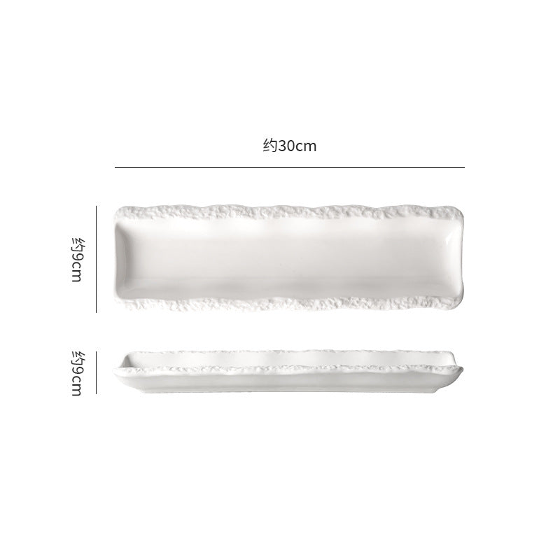 Rock pattern artistic conception cold dish plate creative classy sense hotel restaurant asymmetrical plate private dish ceramic tableware