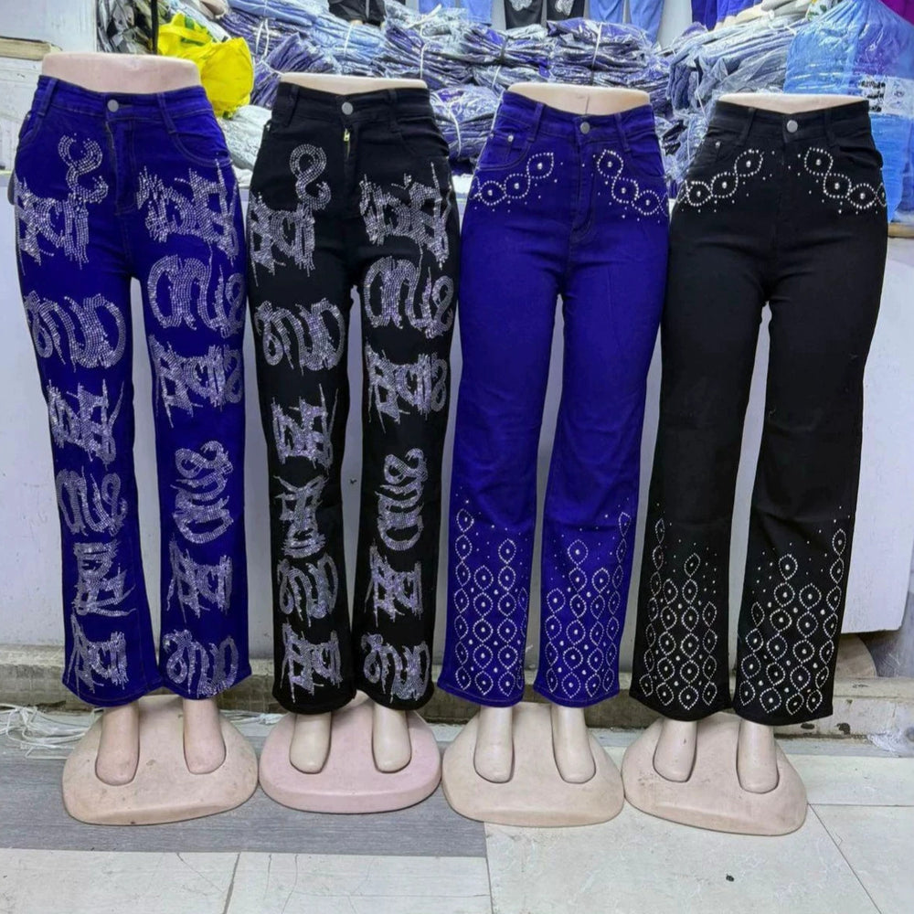 Wide-leg jeans women's jeans ready-made wide-leg sequinpants wholesale boyfriend jeans