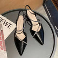 Stunning 2024 new women's sandals: chunky heel, french style, summer high heels, closed-toe shoes, pointed toe pumps, elegant women's footwear
