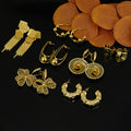 hot-selling golden classy exquisite exaggerated acrylic earrings c-shaped water drop threaded earrings heart earrings