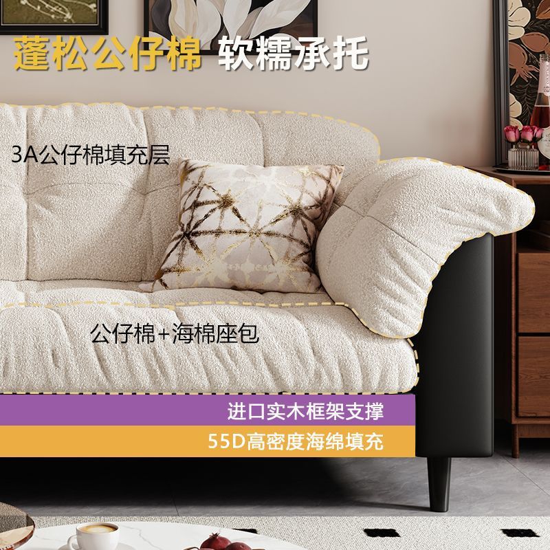 New fabric sofa for home living room, small apartment, double seater, rental property, modern minimalist bedroom, straight-back lazy sofa