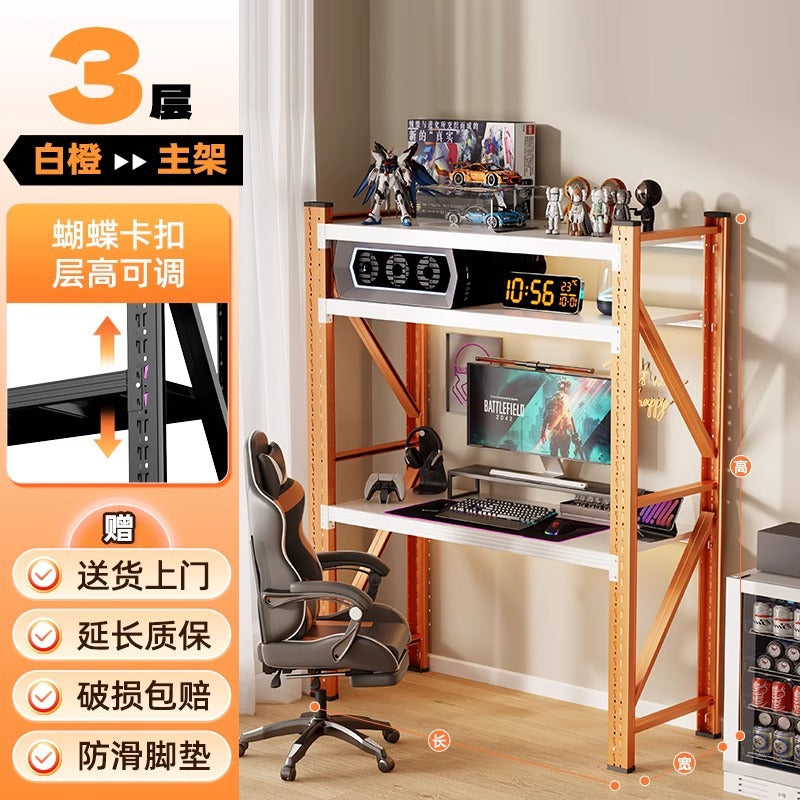 Shelf computer desk self-study desk multi-layer storage rack express rental house living room multi-functional sundries storage rack