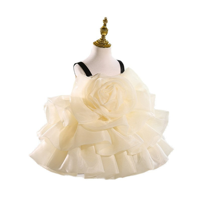 Girls' dresses flower girl wedding little girl first birthday dress sundress cross-border foreign trade princess dress wholesale