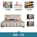 Italian light luxury master bedroom double bed ultra-thin bedside bed classy master bedroom bedroom for home storage princess wedding bed