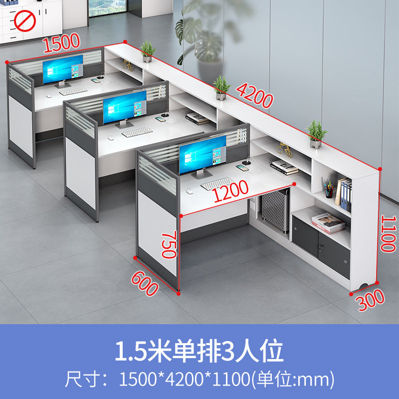 Office desk and chair set for staff, financial employees, and workstations - 2/4 seater facing desk office table