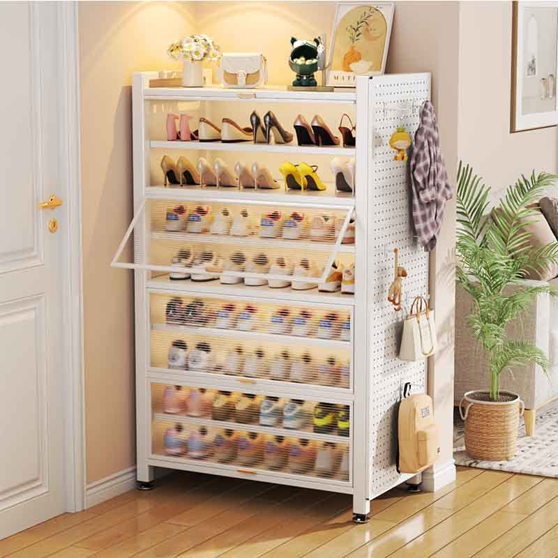 Steel shoe cabinet for homemulti-layer dustproof shoe rack door entrance entrance floor-to-ceiling wall all-in-one storage rack storage rack
