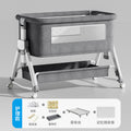 Aluminum alloy baby crib - portable, foldable, and convertible bassinet - multifunctional newborn bed - splice-together large bed
