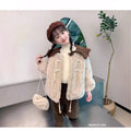 Girls' fleece-lined jacket,  new korean style children's winter outerwear, tweed-style girls' winter fleece sweater