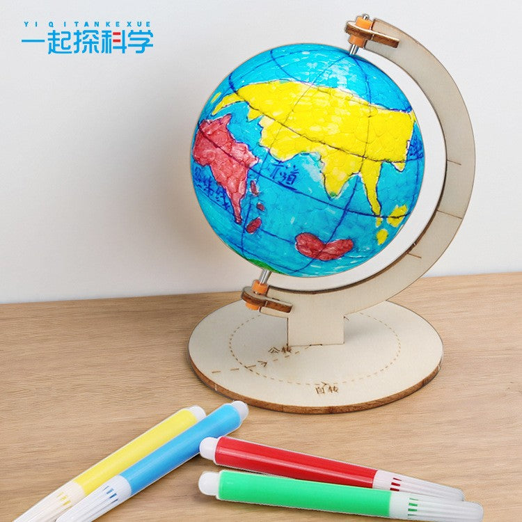 Science experiment DIY earth day and night alternation demonstration model technology small production, children's handmade teaching aids material package