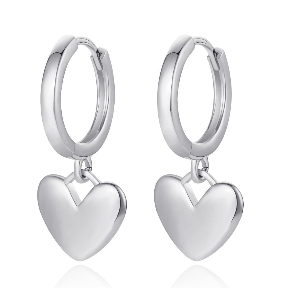 2024 fashionable and elegant 14k gold-plated heart pendant earrings - minimalist, everyday, and versatile copper-plated metal earrings