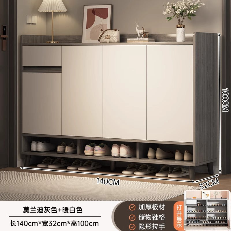 Shoe cabinet household door 2025 new indoor porch cabinet integrated locker solid wood legs multi-layer shoe rack