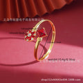 Middle eastern women's sparkling clear elegant round zircon bangle couple engagement wedding jewelry fashion accessories