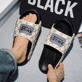 New men's platform slippers - 2024 outdoor beach sandals, athletic one-strap slides, comfortable indoor slippers