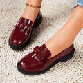 plus size loafers for women, new 2026 spring/autumn collection, patent leather bow mary janes, casual shoes for women
