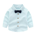 Spring/autumn new children's two-piece set: boys' long-sleeved cotton striped shirt for school
