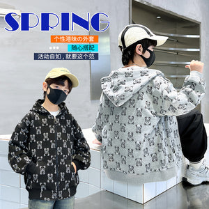 Boys' spring hooded sweatshirt -  new collection - kids' spring top - mid-to-large size - spring/autumn style - stylish and trendy for boys