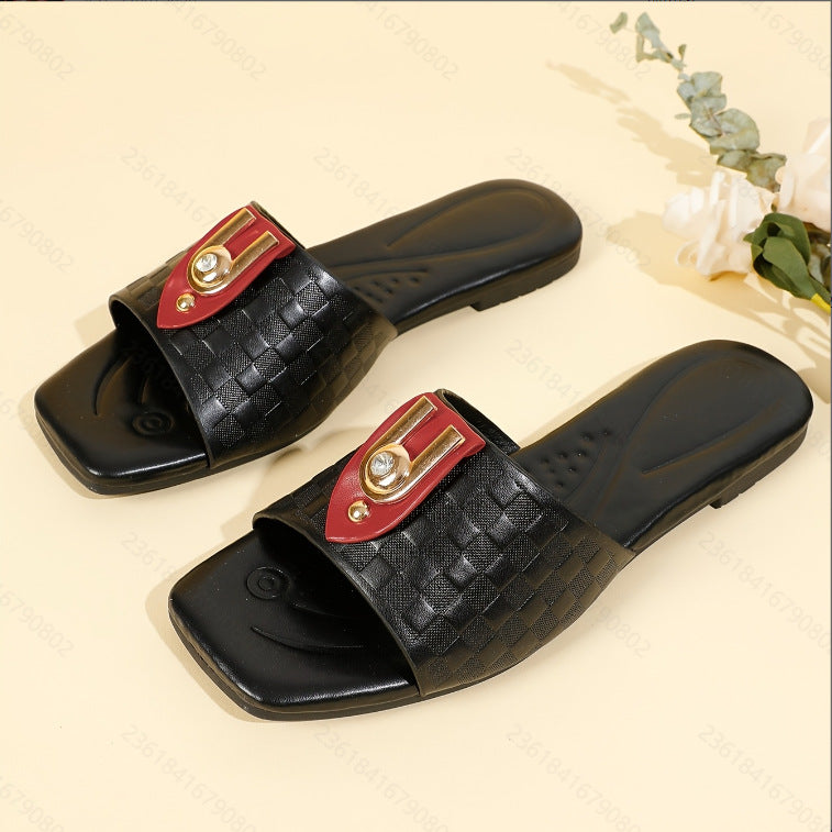 Slippers summer 2025 new arrivalfashionnon-slip women's outwear flats sandals summer