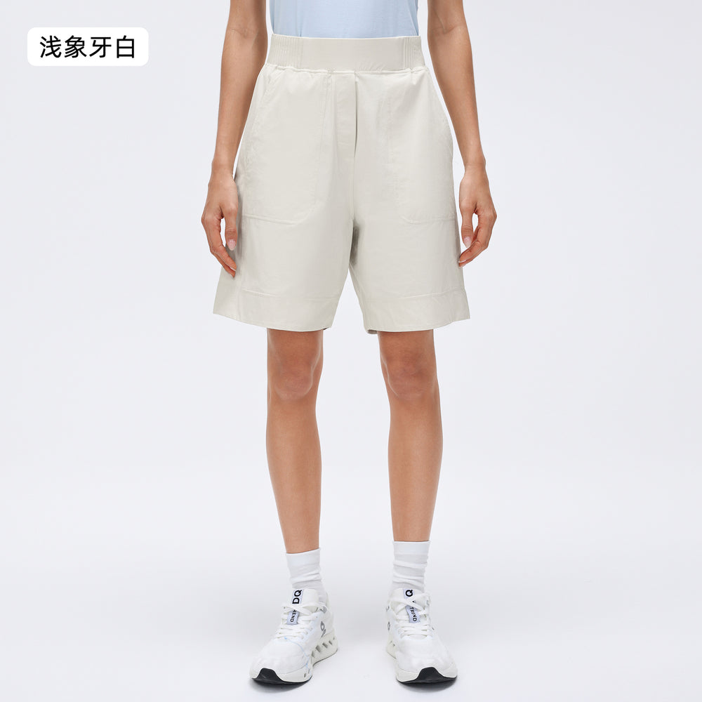 High-waisted casual capri shorts for women - lightweight, breathable, athletic running shorts - loose fit, straight leg, mid-length workout shorts - summer style d26068