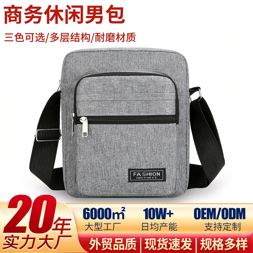 Cross-border men's bag mini light business shoulder messenger bag nylon large-capacity handbag multi-functional small square bag wholesale