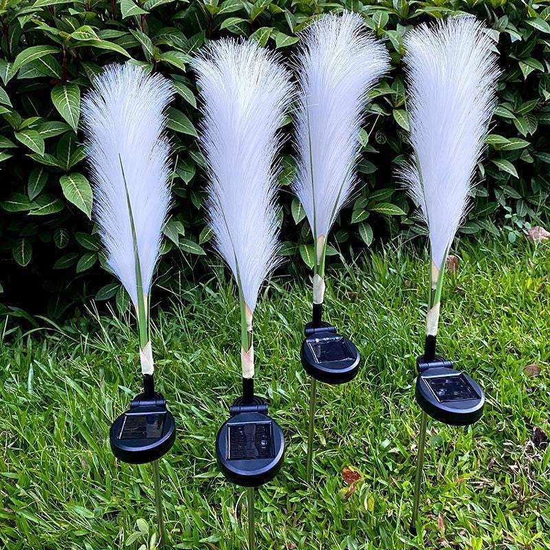 LED solar fiber optic reed floor plug light, outdoor simulated reed landscape garden decorative light Pu Wei lighting light