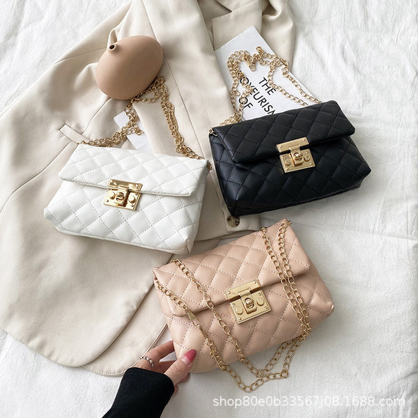Square buckle embroidered bag women2021  women's bag wholesale South East Asia bag women's chain shoulder bag