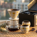 Stylish ceramic coffee utensils retro funnel filter cup for home office hand brewed coffee ceramic funnel filter cup