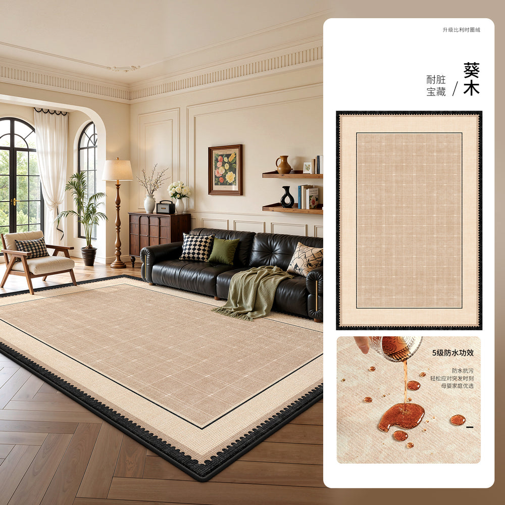 Carpet living room 2026 new retro medieval style no-wash, wipeable, waterproof and anti-fouling, maintenance-free bedroom coffee table floor mat