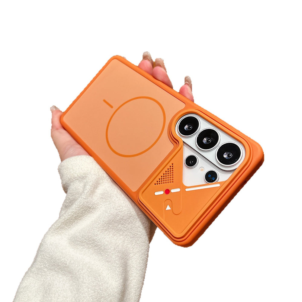 samsung s26 ultra phone case - irregular mecha style, lens protection, anti-drop, skin-feel matte, magnetic protective cover