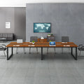 Conference table - modern minimalist long table for meeting rooms, reception, and negotiations - simple workstation desk and chair set
