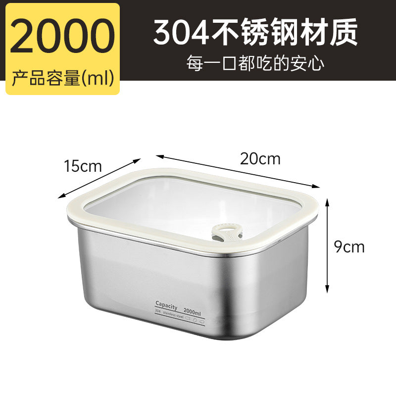 304 stainless steel food storage container - microwave safe, student-approved lunch box, airtight food container for fruits and bento boxes