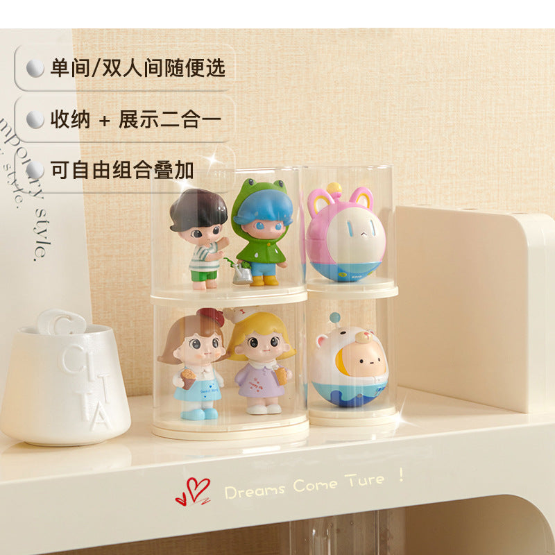 Blind box storage display stand transparent dust cover scene figure display case acrylic POP MART display box