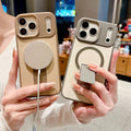 Dazzling armor skin feel magnetic invisible stand compatible iphone 17 pro max phone case apple 16 anti-drop matte case