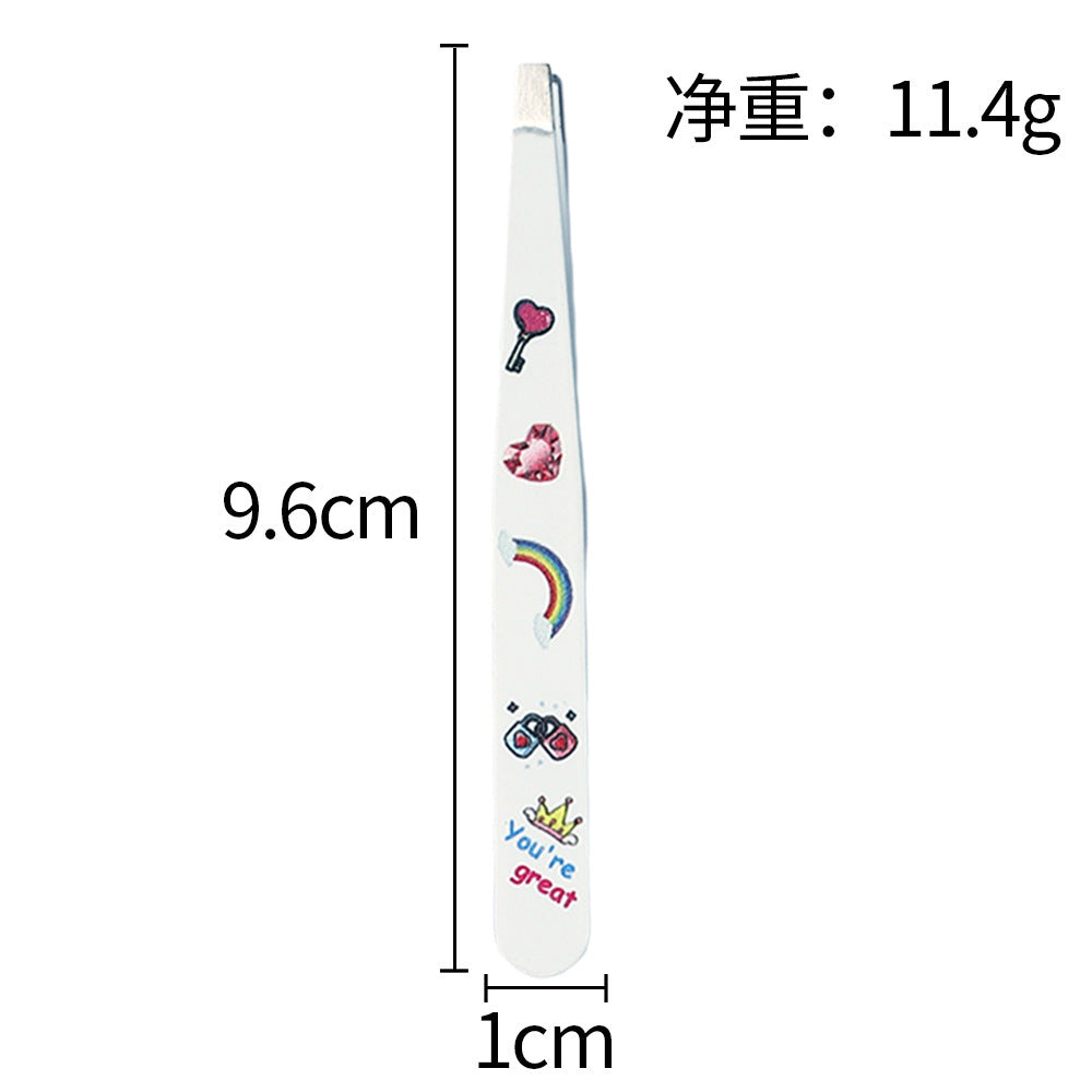 New stainless steel 96 eyebrow clip high-precision 4-piece set, special leather bag for beard pulling and eyebrow trimming, eyebrow clip tweezers