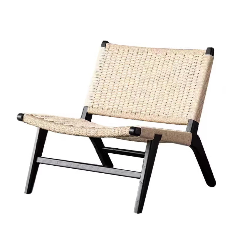 Scandinavian solid wood rope lounge chair single sofa chair b&b hotel lazy chair balcony casual saddle chair reading chair