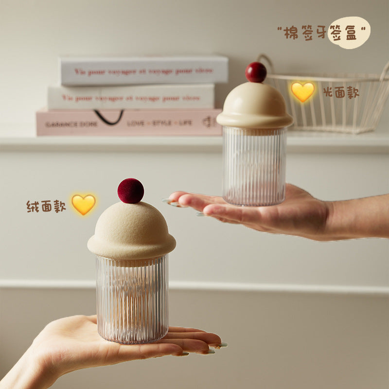 Household dust-proof toothpick storage box with lid, dining table floss box, creative desktop cotton swab box, transparent snack box.