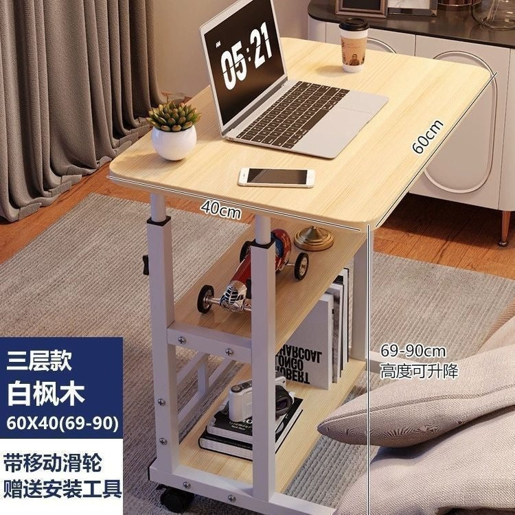 For homelazycasual small table bedroom dormitory simple student desk movable bedside table adjustable computer desk