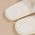 Export one-word fur slippers for girls 2024new arrivalfall and winterfashionflats slippers outwear open toe plus size cotton slippers trendy
