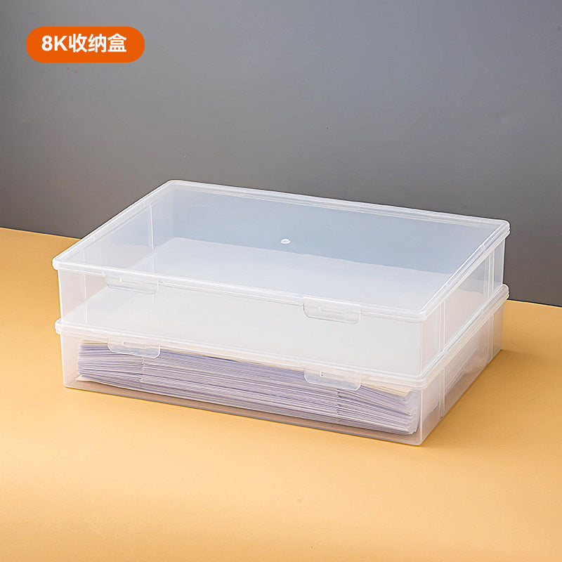 Desktop ID storage box with lid Desk storage Document storage box Multifunctional plastic flip a4 storage box