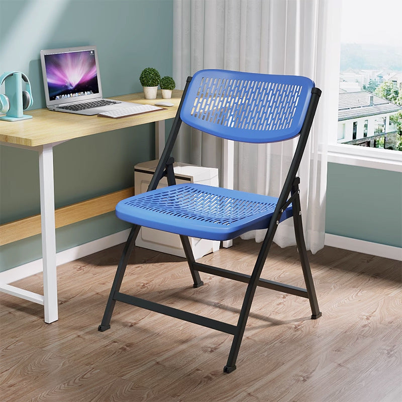 Business office plastic folding chair, exhibition rental hollow backrest foldable computer chair training chair, wholesale
