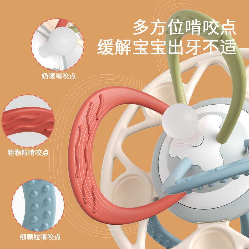 Manhattan Catch Ball Baby Toys Newborn Toddler Baby Puzzle 4 Grip Training 2 Three 3 One 6 Months Silicone