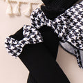 Children's clothingfall and winter style infant and toddler pit strip long sleeves double-layer flying sleeves and houndstooth skirt