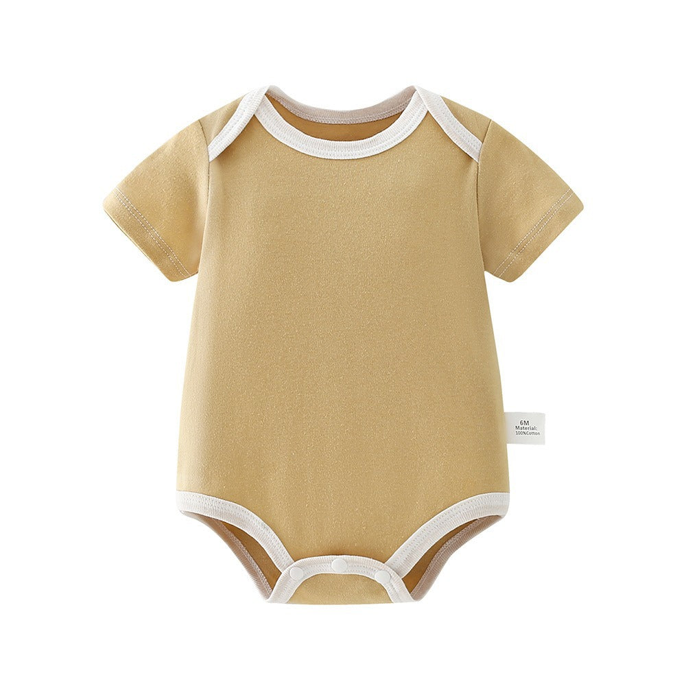 baby romper spring autum triangle crawling short-sleeved male and female baby cotton 0-1 year old one-piece girl butt-covering clothes