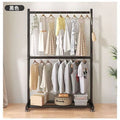 Double-layer clothes drying rack, floor-standing bedroom for home clothes hanger, vertical clothes drying rack, storage simple coat rack