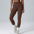 Lulu-inspired lycra yoga pants for women - high-waisted, barely-there feel, tight-fit workout leggings for autumn/winter - peach lift, nude feel fitness pants