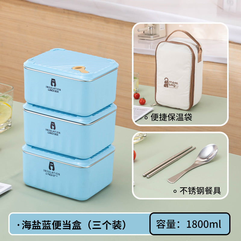 304 stainless steel lunch box - microwave safe, food-grade, airtight container for home use - perfect for fruits and meals