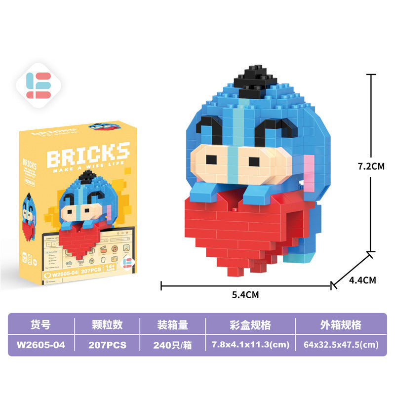 Compatible with lego micro bricks, cartoon figurines, children's educational building blocks, assembly toys, cross-border market stall gifts, wholesale