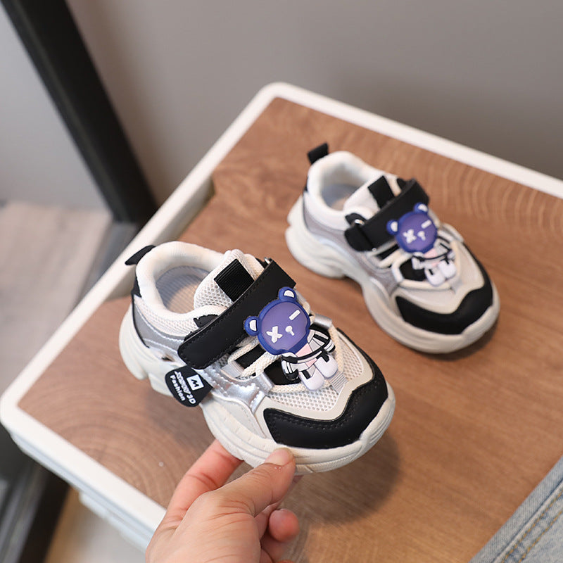 Cartoon girls' shoes spring autumn  new children's sports shoes boys' dad shoes mesh breathable trendy shoes for toddlers and young children