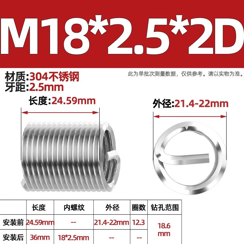 304 stainless steel wire braces, screws, threaded sheaths, screws, US fine teeth M2M3M4M5M6M8-M24