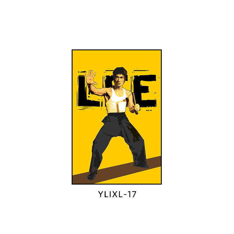 Bruce Lee poster decorative painting martial arts boxing gym taekwondo sanda inspirational gym hanging painting bedroom study mural