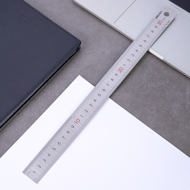 Deli 8463 steel ruler stainless steel ruler iron ruler 30cm steel ruler 30cm thickened long steel ruler ruler ruler
